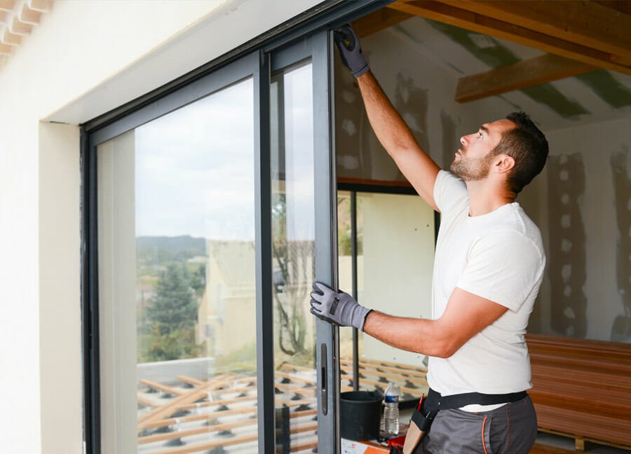 Pose d'un coulissant aluminium