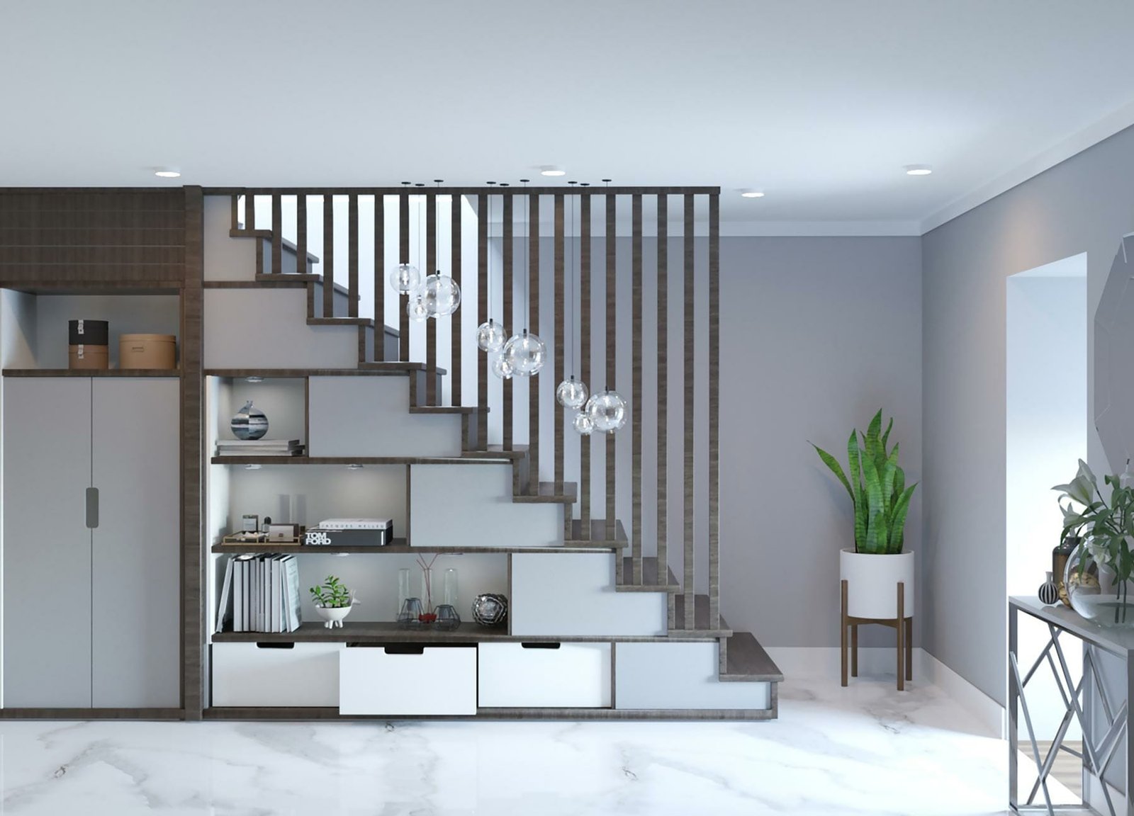Meuble sous escalier design sur-mesure Meuble sous escalier design sur-mesure
