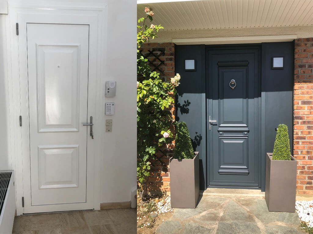 Pose porte d'entrée aluminium à St Germain les Corbeil