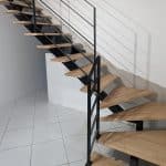 Escalier en acier et bois à Tigery.