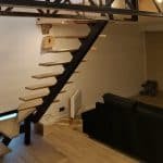 Escalier en acier et bois à Gironville.