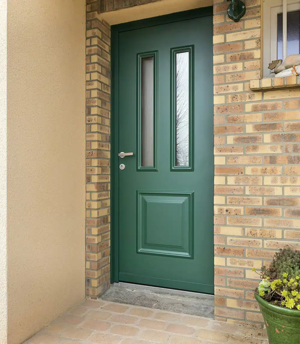 Porte PVC vitrée verte modèle Navarre