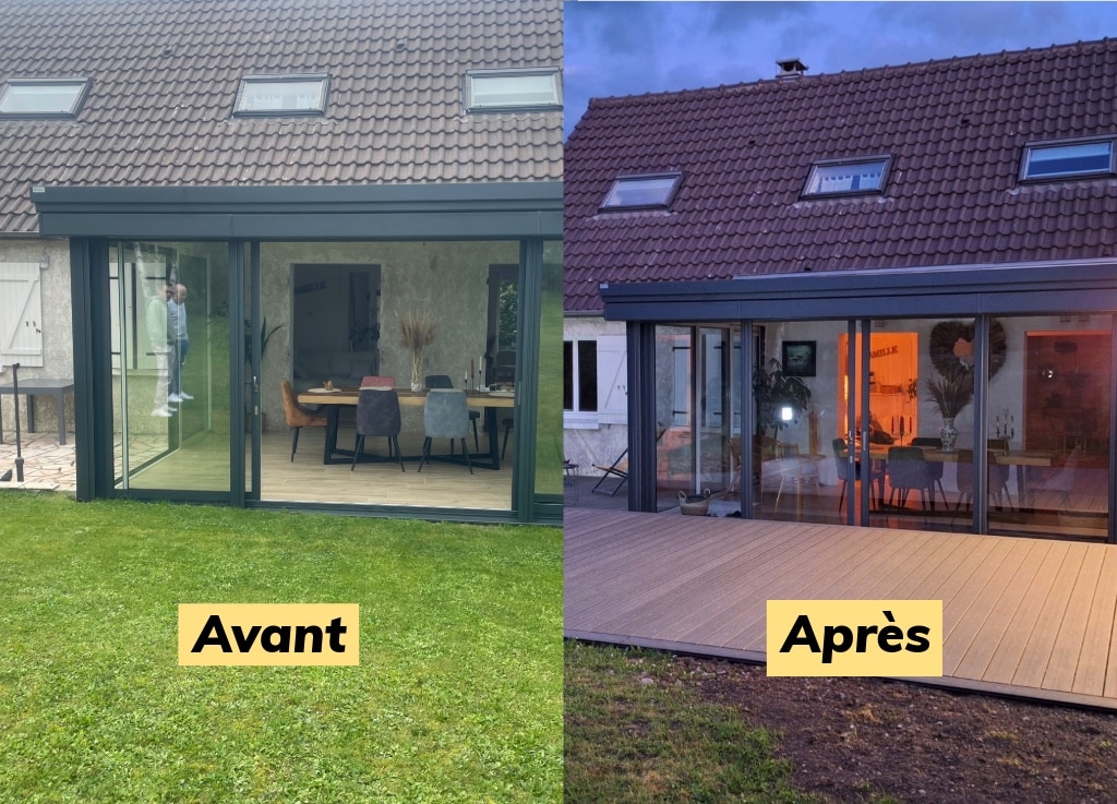 Réalisation d'une terrasse à Champmotteux, en Essonne
