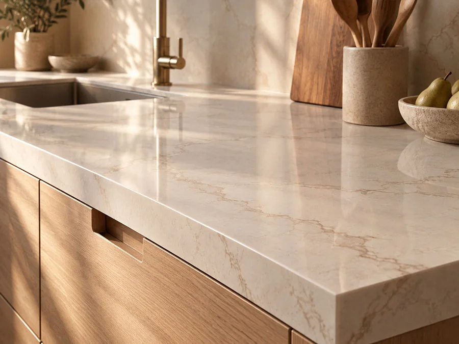 Plan de travail de cuisine en quartz