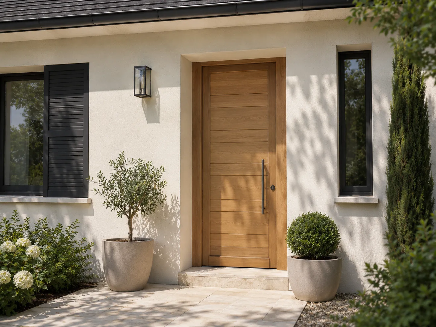 Porte d'entrée en bois