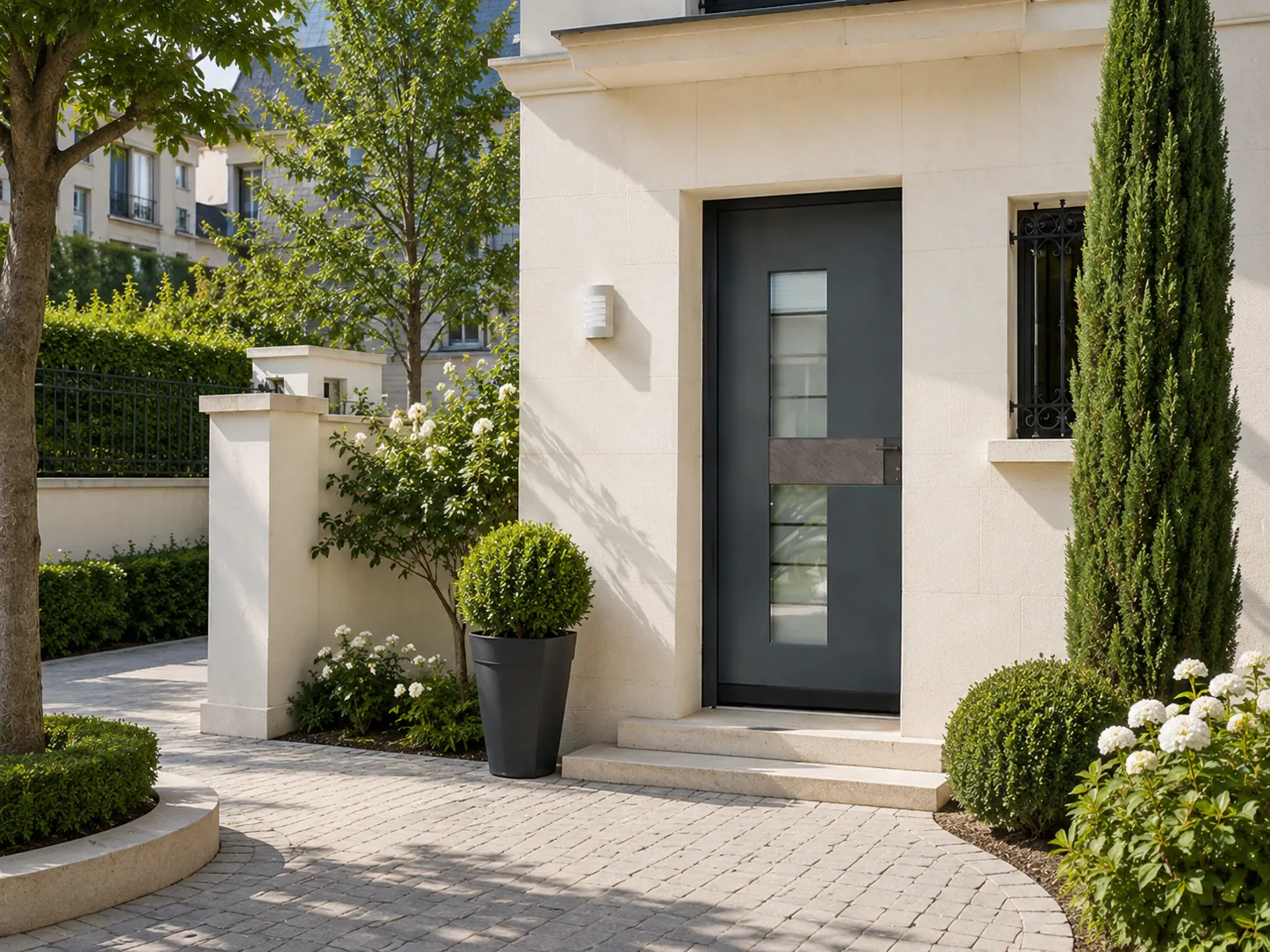 Porte d'entrée Aluminium grise anthracite