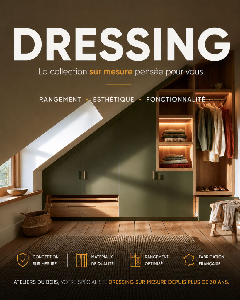 nouveau dressing sur mesure sous pente en Essonne