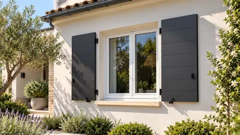 Volets battants aluminium gris anthracite